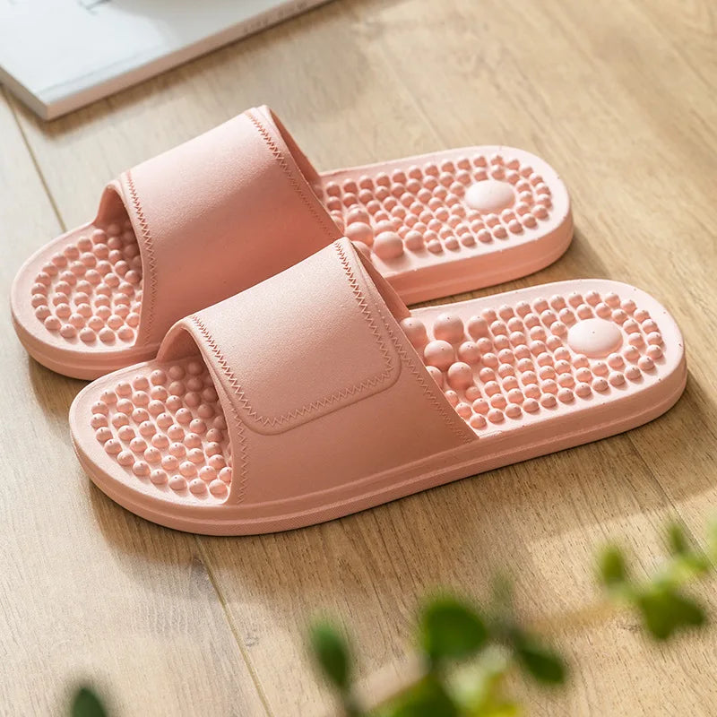 2022 Massage Slippers Sandals for Women Men Unisex Indoor Non-slip Solid Soft Bottom Couple Flip Flops Home Bathroom Shoes