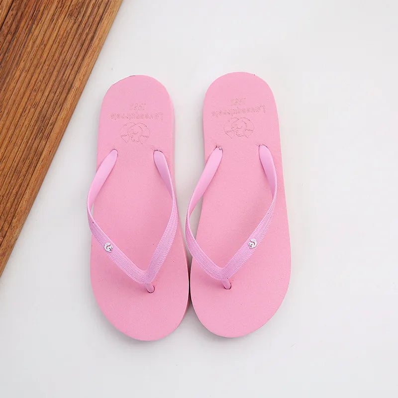 Simple Solid Color Comfortable Slippers Flip Flop Women Summer Korean Fashion Casual Non-Slip Couple Flip Flops Breathable Beach