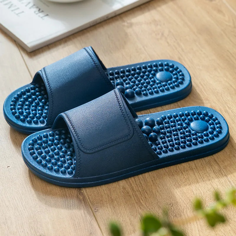 2022 Massage Slippers Sandals for Women Men Unisex Indoor Non-slip Solid Soft Bottom Couple Flip Flops Home Bathroom Shoes
