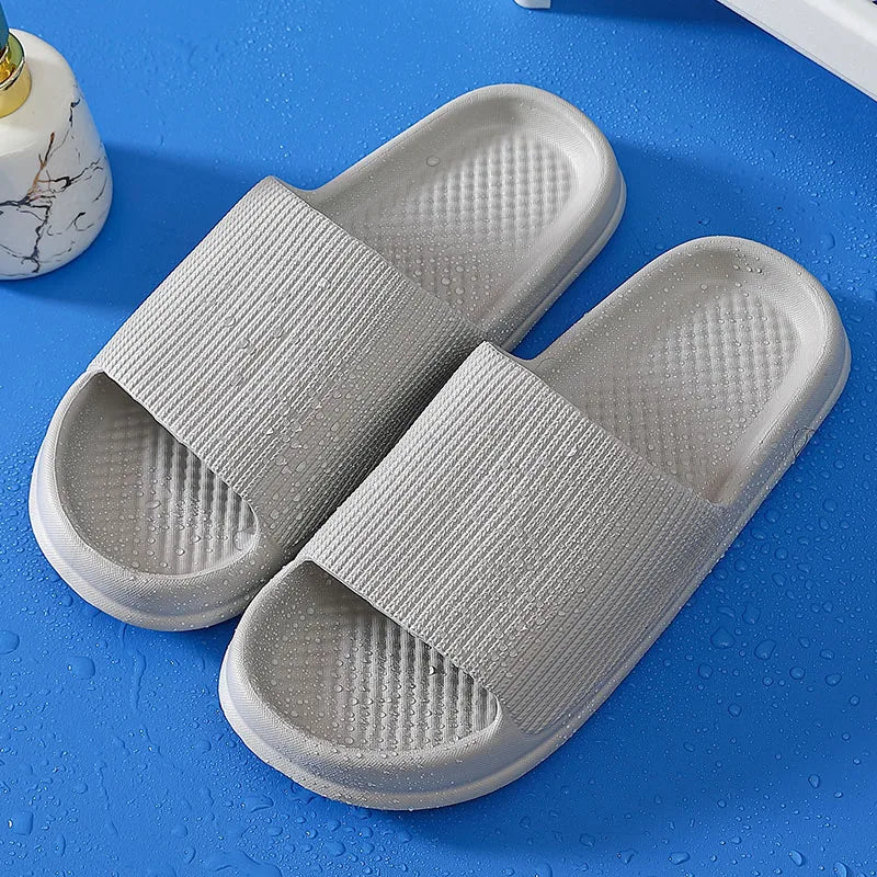 WDZKN Fashion Concise Women Slippers Summer Flat Lightweight EVA Home Bathroom Slippers Comfort Massage Women Indoor Slides