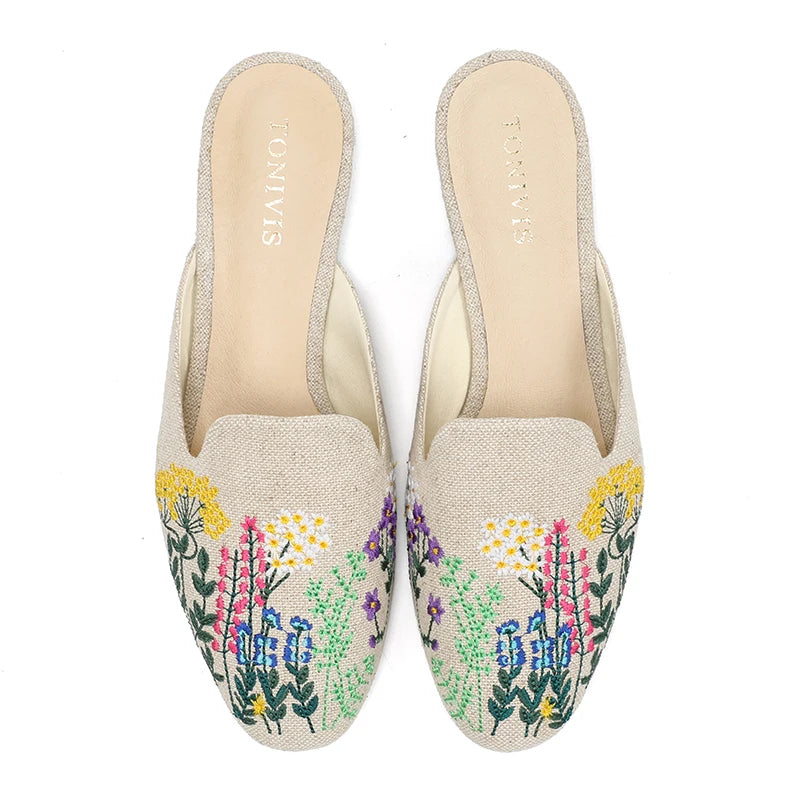 2021 Terlik Slides Hemp Rubber Spring/autumn Canvas Zapatos De Mujer Unicornio Mules Slippers For House Dearfoam Girls