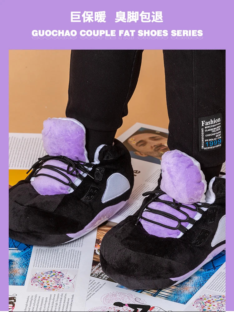 Unisex Winter Warm Home Slippers Women/Men One Size Sneakers Lady Indoor Cotton Shoes Woman House Floor Sliders Ladies Slippers