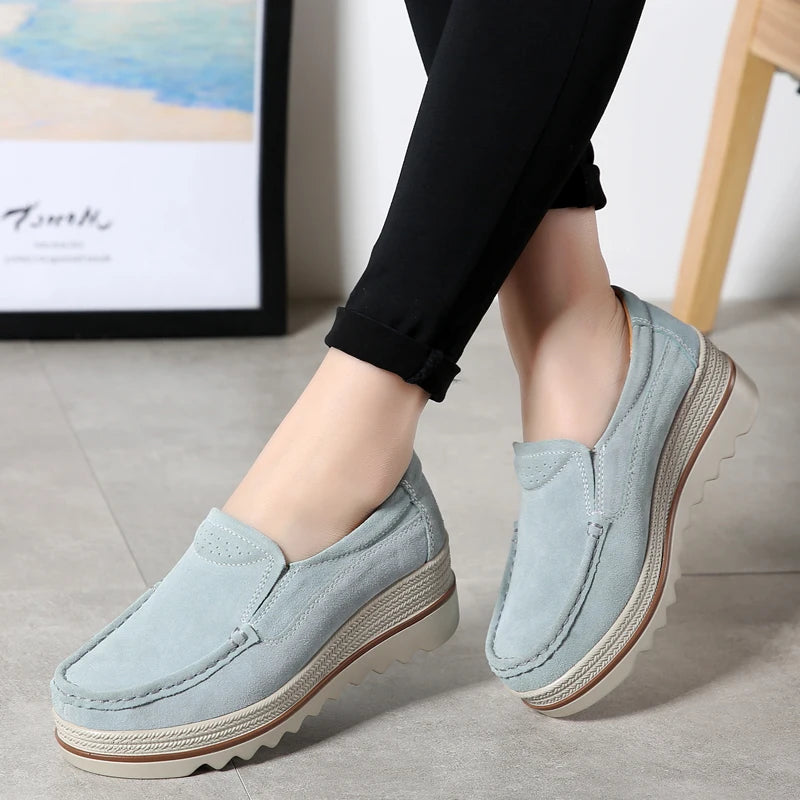 New Spring Women casual Shoes woman Platform Slip On Flats Sneakers women Suede Ladies Loafers Moccasins Shoes Woman tenis