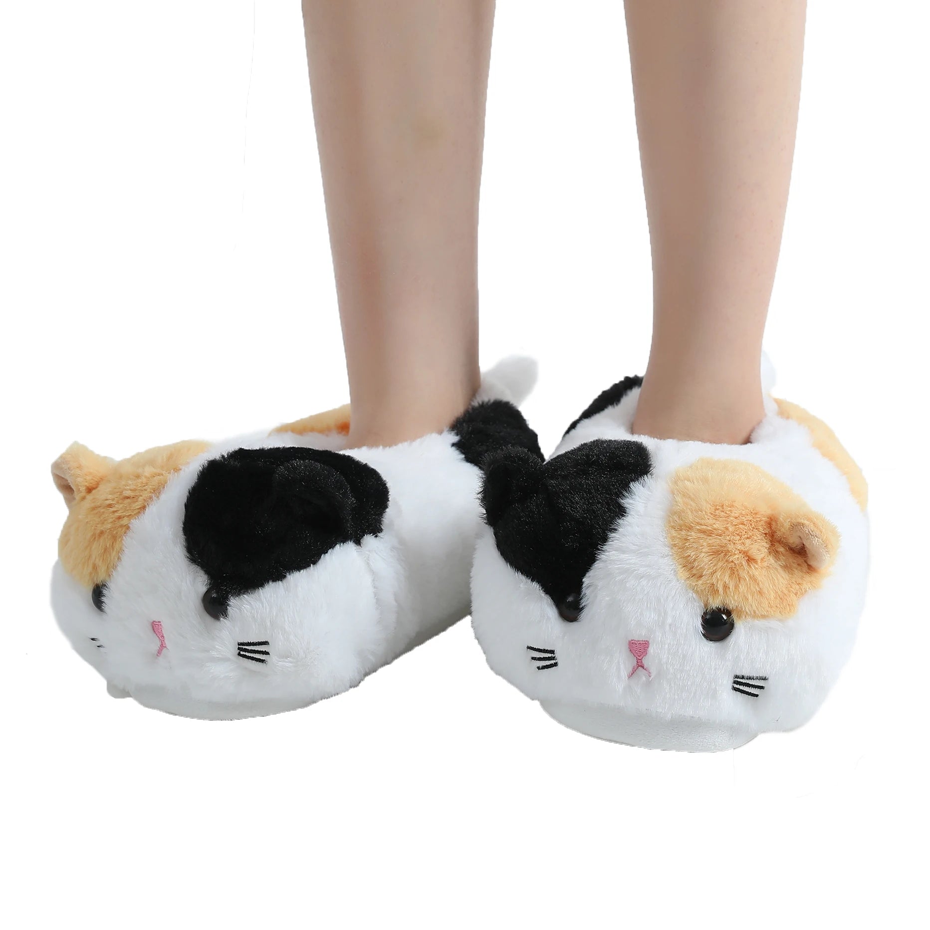 Lovely White Black Cat Slippers Animal Home Shoes Indoor Fashion Women Breathable Comfortable Home Soft Slippers