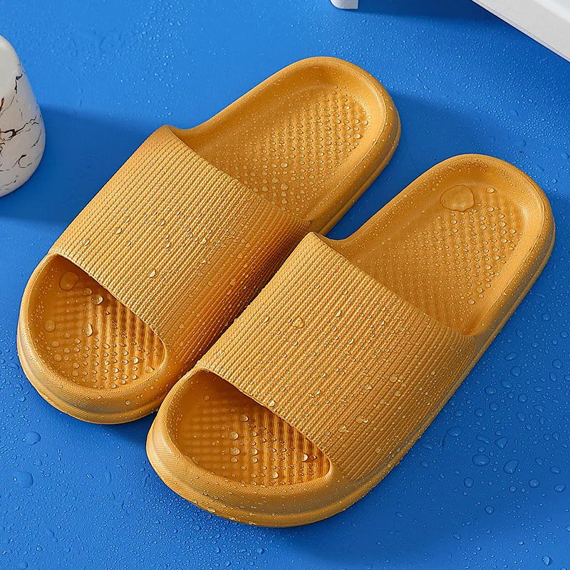 WDZKN Fashion Concise Women Slippers Summer Flat Lightweight EVA Home Bathroom Slippers Comfort Massage Women Indoor Slides