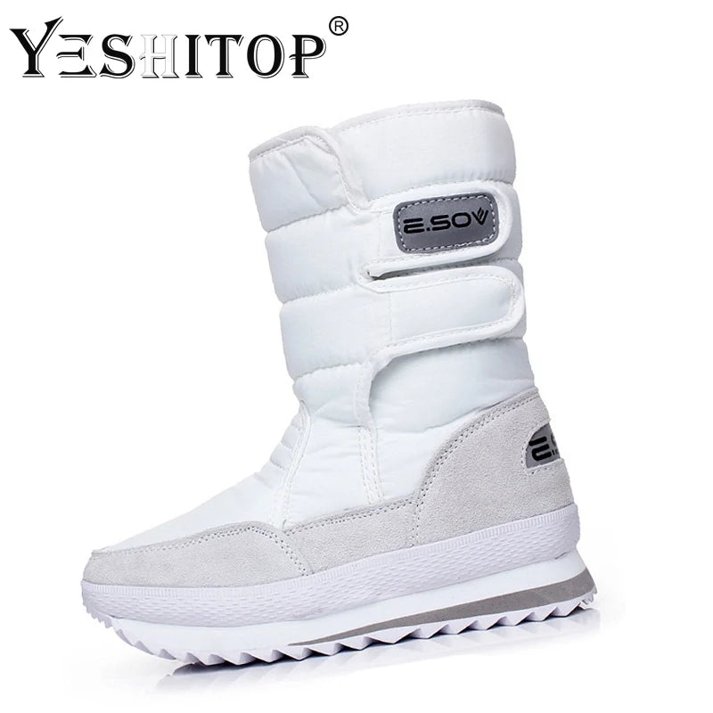 Brand Fashion Warm winter Snow boots Women 2024 Purle snowboots flats botines nieve mujer White Red Black Yellow botas mujer