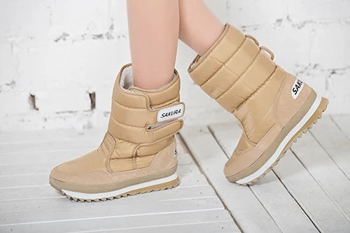 Brand Fashion Warm winter Snow boots Women 2024 Purle snowboots flats botines nieve mujer White Red Black Yellow botas mujer