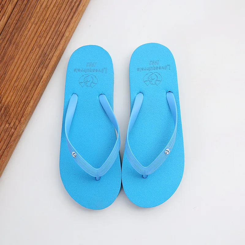 Simple Solid Color Comfortable Slippers Flip Flop Women Summer Korean Fashion Casual Non-Slip Couple Flip Flops Breathable Beach