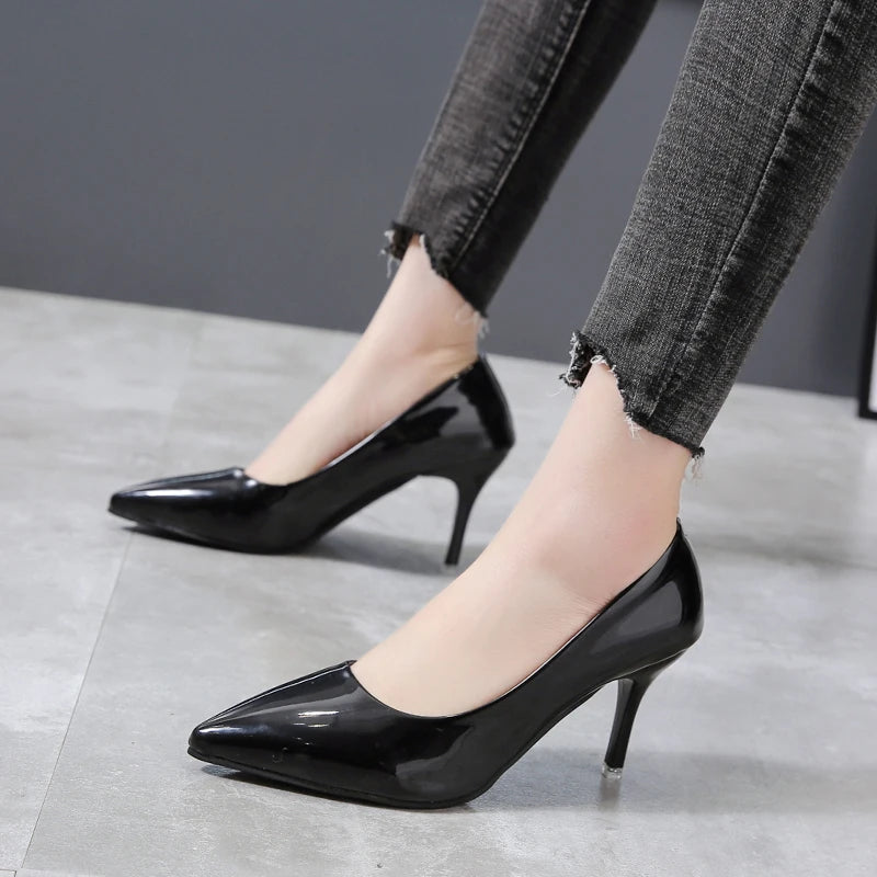 Aphixta 7cm Thin Heels Women Pumps Dress Classic Shoes Wedding Official Leisure Party Shoes Super Big Size 49 50 Plus Size