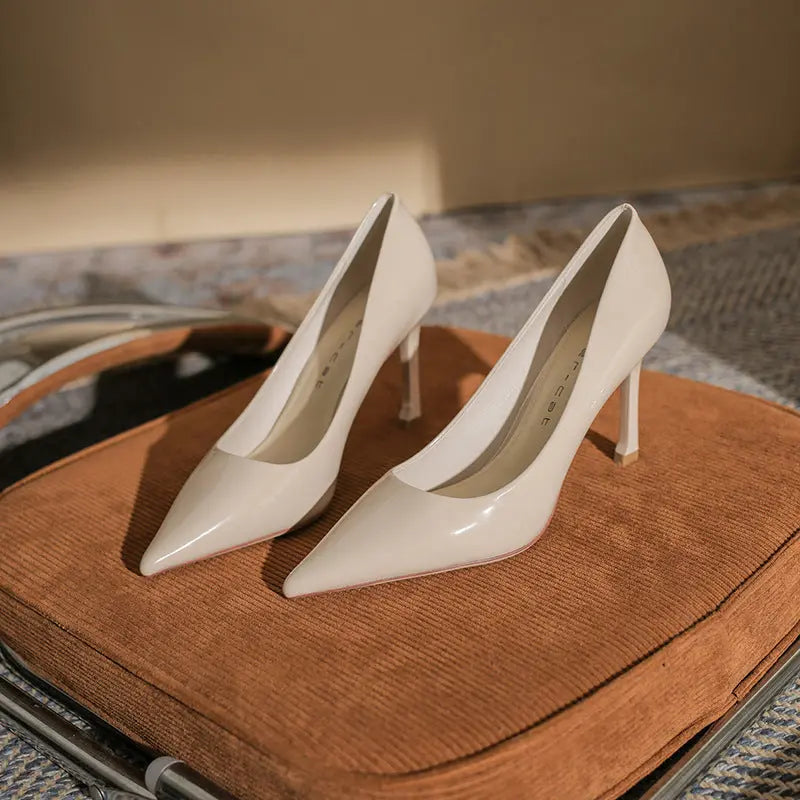 Pointed high heels fine heeled simple versatile high-heeled single shoes high heels