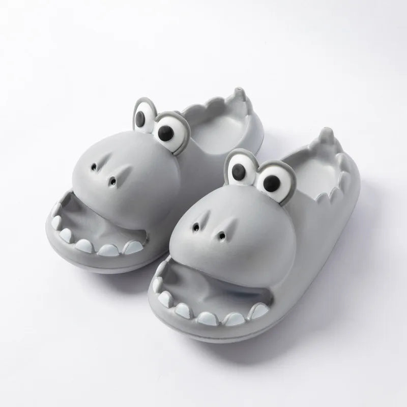 2023 Unisex Small Dinosaur Sandals for Women Men Indoor Outdoor Cartoon Home Non-slip Thick Bottom EVA Slippers Bathroom Shoes