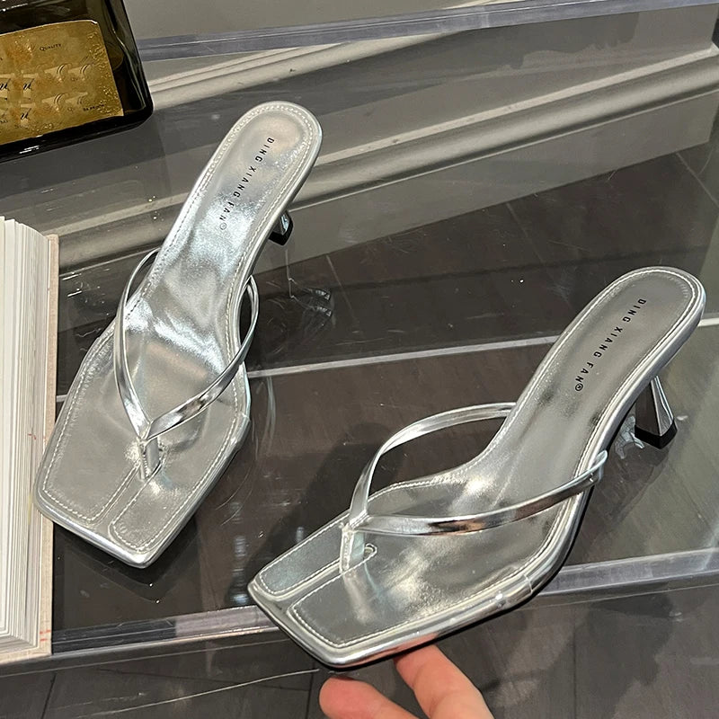 Female Summer Sexy Heels Sandals Slides Ladies Shoes Fashion Women Pumps Flip Flops Luxury High Heels Slippers Shoes