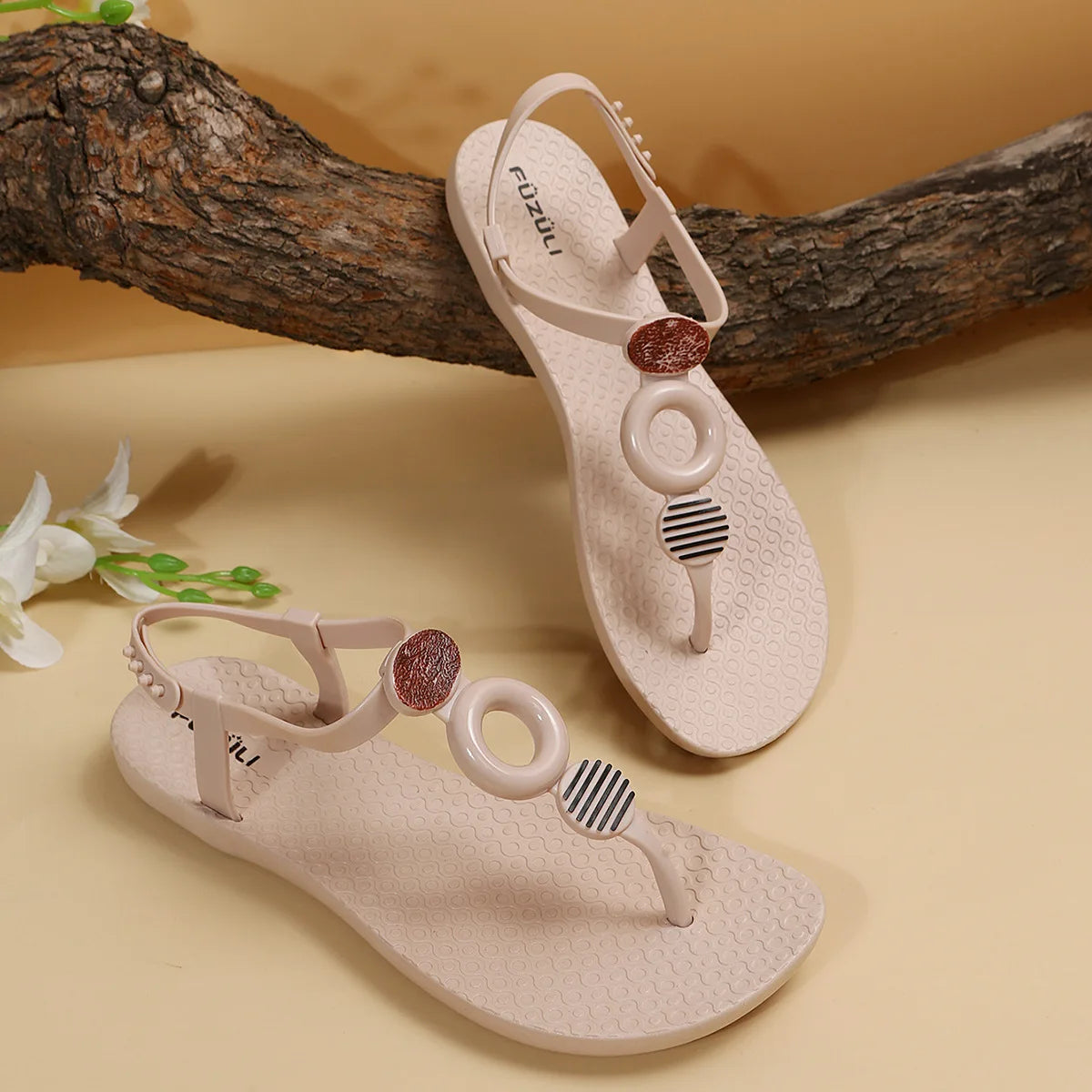 Women Sandals 2024 Summer Flat Shoes Female Bohemian Flip Flops Ladies Vacation Beach Sandales Girls Street Footwear