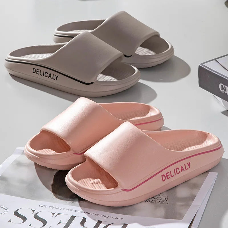 Super Soft Sole Thick Platform Bathroom Home Slippers Women EVA Indoor Slides Men Sandals Summer Non-slip Flip Flops Unisex