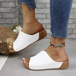 Women'S Open Toe Sandals Summer Woman Fashion Breathable Comfortable Sandals Wedge Buckle Female Footwear Zapatos Fucsia Mujer