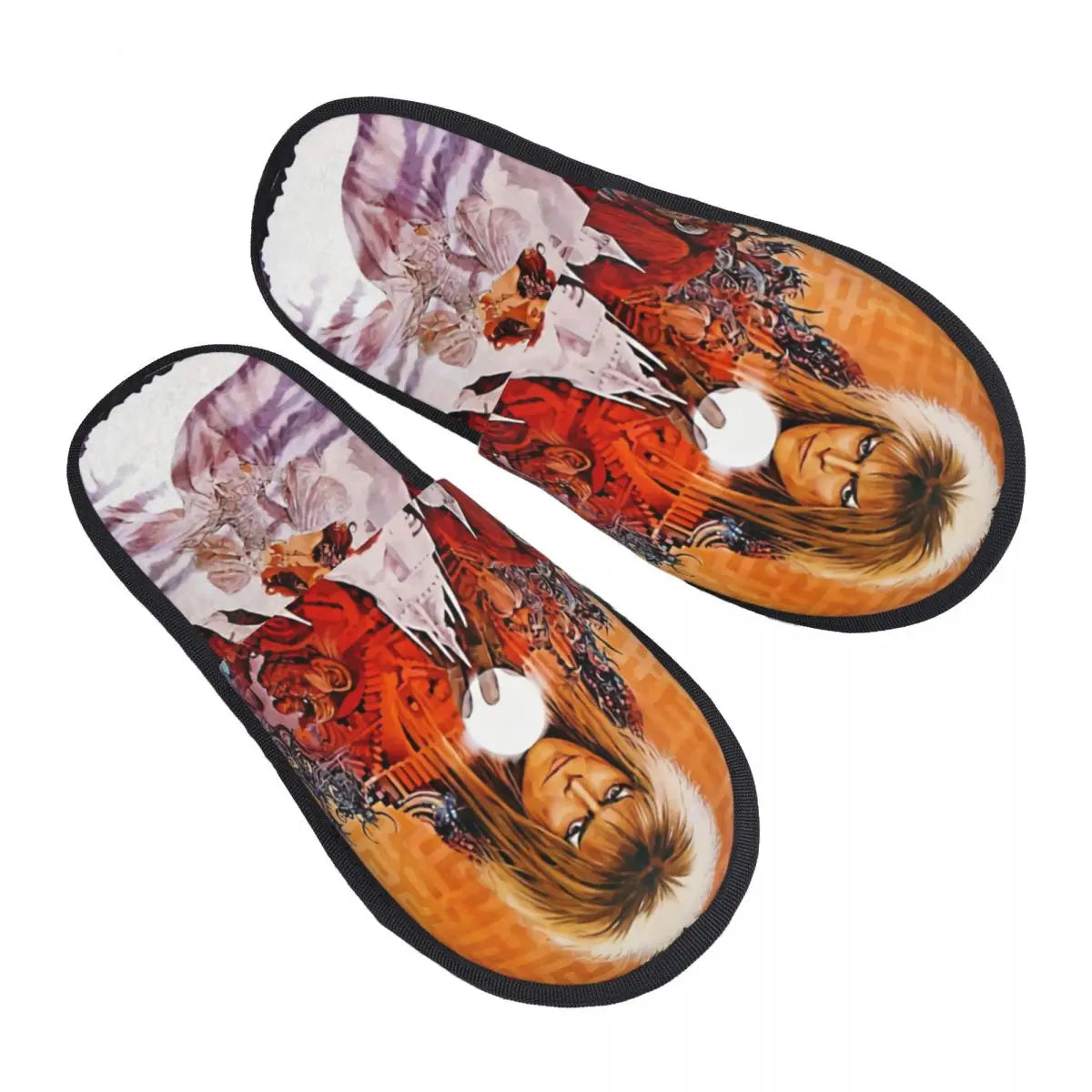 Custom Labyrinth Jareth The Goblin King Soft Memory Foam House Slippers Women Fantasy Film Comfy Warm Anti-Skid Slipper