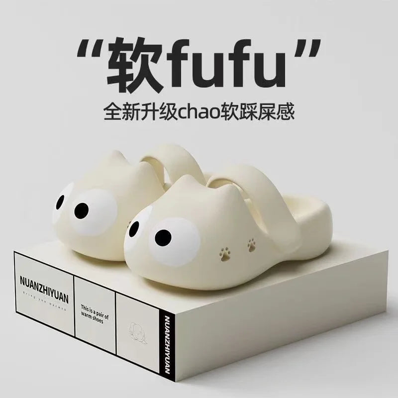 Cartoon Catie Slippers for Women Summer New Version Clogs Thick-Soled Stepping On Cloud Feeling Beach Sandals