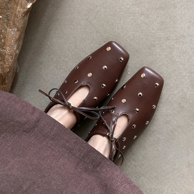 JOZHAMTA Size 34-43 Women Casual Loafers Genuine Leather Flats Shoes Thick Low Heels For Spring 2025 Slip On Office Daily Dress