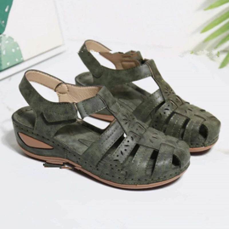 Fashion Women Sandals on Round Female Casual Comfortable Outdoor Fashion 2024 Plus Size Shoes Women Retro Shoes