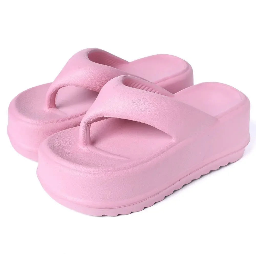 Women's Flip Flops Summer 2023 New In Platform Slippers EVA Casual Beach Slides Woman Comfort Female Flipflop Heeled Sandals