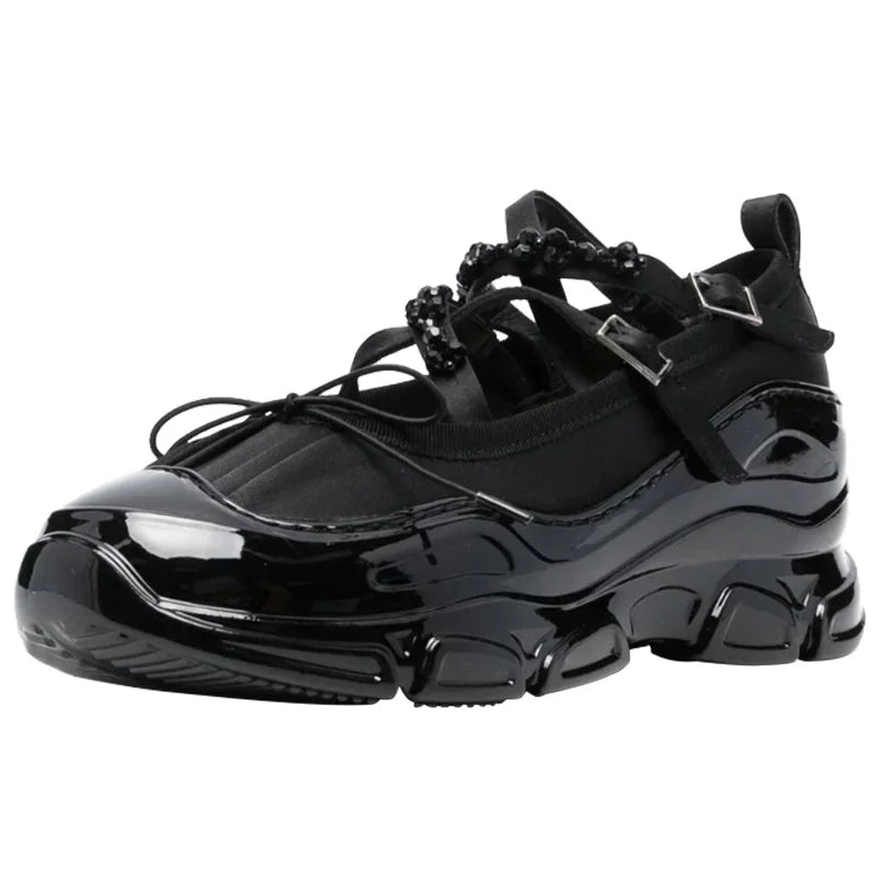 2023 spring and autumn women's low heels Korean style pearl chain party and work wear mary jane flats Ladies' casual boat shoes