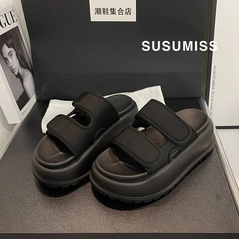 Women's Fashion Sandals 2024 New Summer Beach Internet Celebri Platform Increased Sandals Sports Casual Sandals