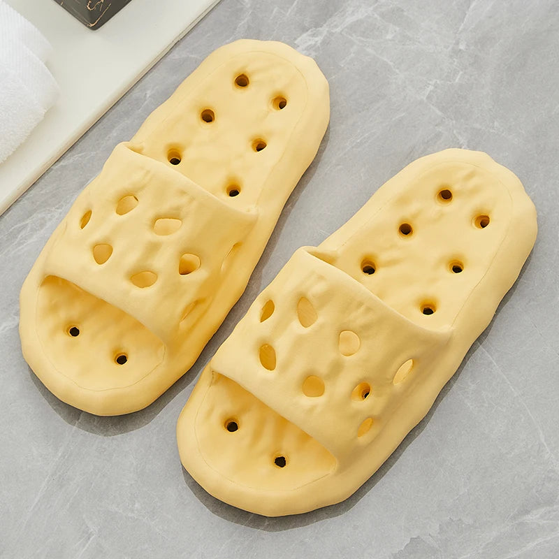 Hollow Out Bathroom Slippers Women Hole Quick Drying Anti Slip Shower Slides Woman Summer Super Light Soft EVA Home Slippers