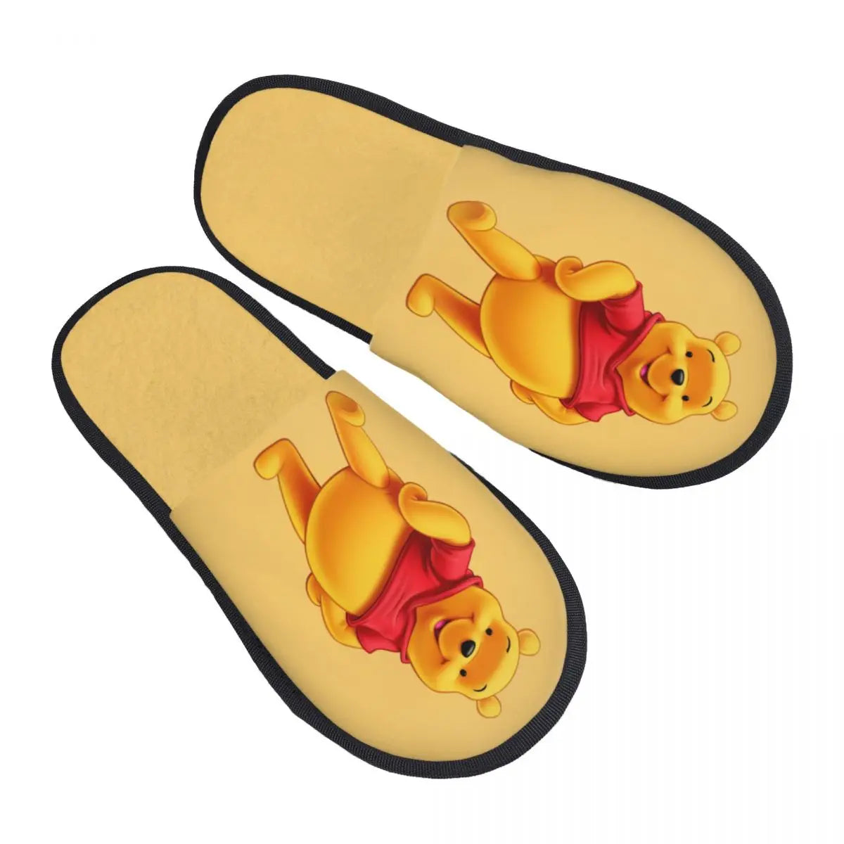 Custom Winnie The Pooh Memory Foam Slippers Women Comfy Warm Cartoon Bear House Slippers