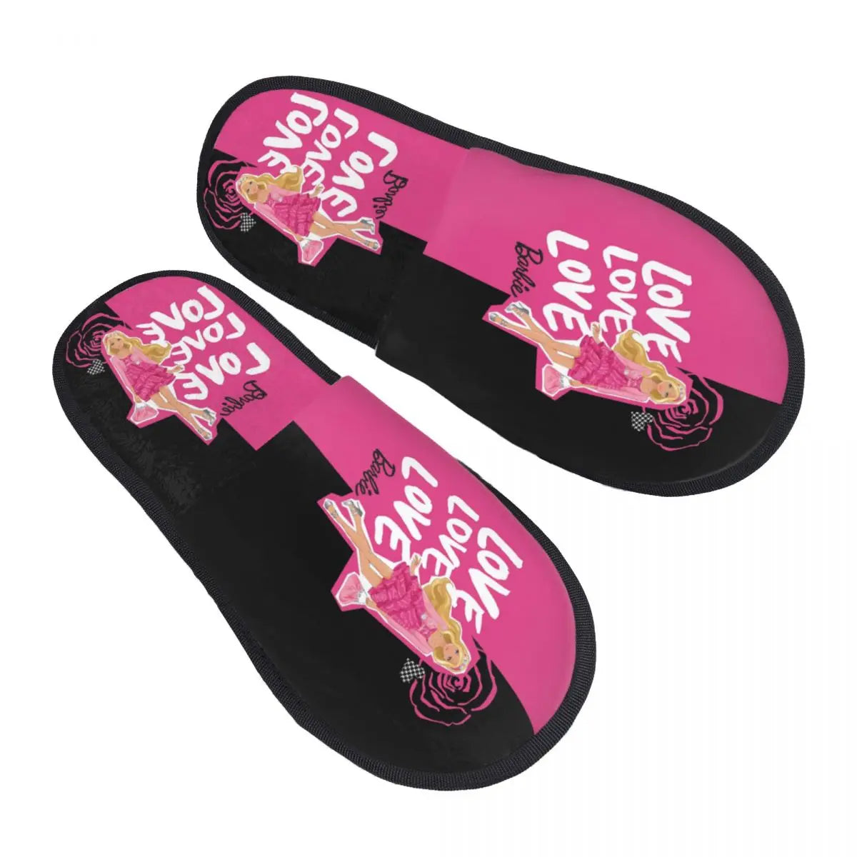 Custom Barbie Memory Foam Slippers Women Comfy Warm House Slippers