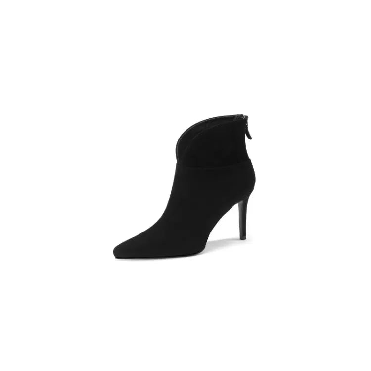 Fall Shoes Women Genuine Leather Pointed Toe Ankle Boots Super High Heel Women Shoes Elegant Thin Heels 2021 Fashion Women Shoes
