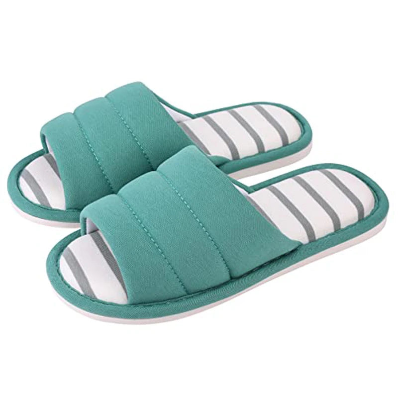 Comwarm Plush House Slippers For Women And Man Open Toe Cozy Cotton Shoes Indoor Outdoor Flat Soft Breathable Non-slip Sandals