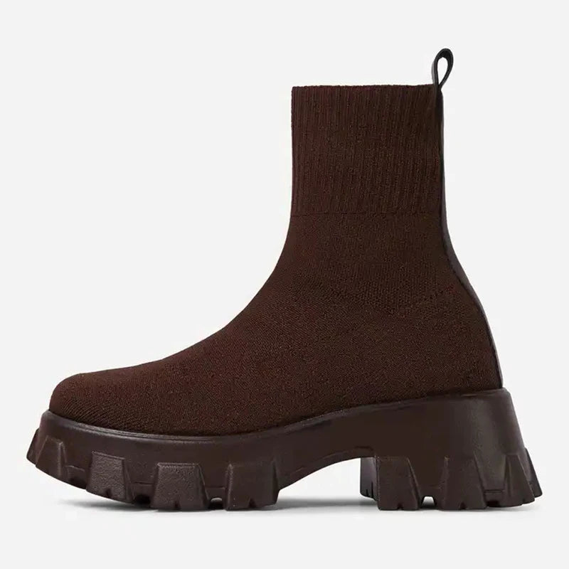 Women Shoes Stylish Women's Sneakers With Platform Vulcanize Shoes For Women Heels Casual Sneakers Stretch Fabric White Shoes