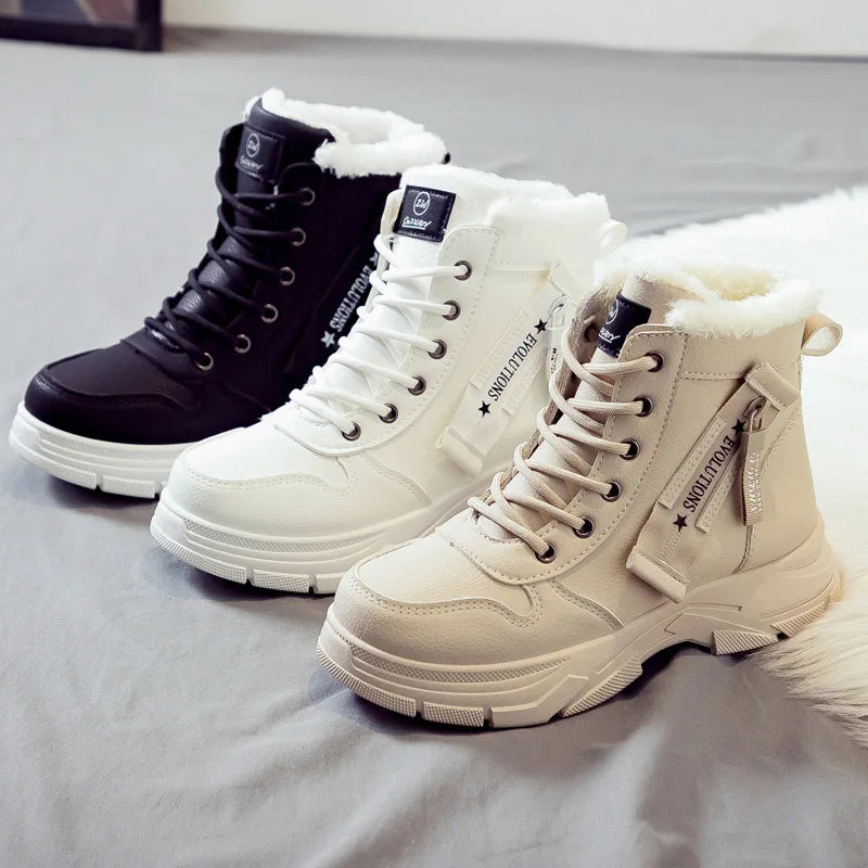 2025 NEW Winter Snow Boots for Women Casual High-top Shoes Fashion Warm Womens Sneakers Platform Ankle Boots Plus Size 43