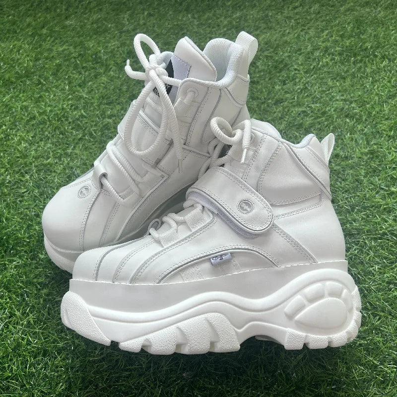 Fashion Women High-top Sneakers Retro Height-increasing Punk Casual Woman Shoes Tennis White Non-slip Comfortable Street Sneaker