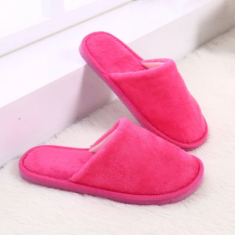 Women Indoor Slippers Thicken Warm Plush Home Shoes Autumn Winter Shoes House Flat Floor Slipper Soft Silent Slides for Bedroom