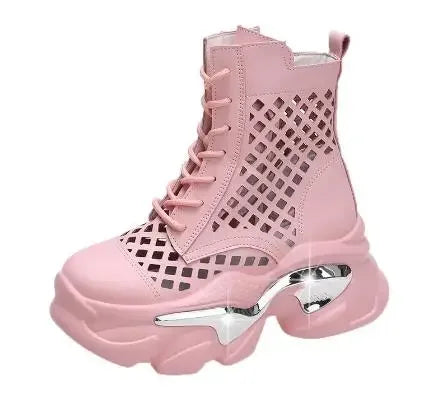 Women's Thick-soled Boots Wedge Heel Lace-up Decorative Women's Shoes Fashion Winter Women's Boots Vulcanized shoes Modern Boots