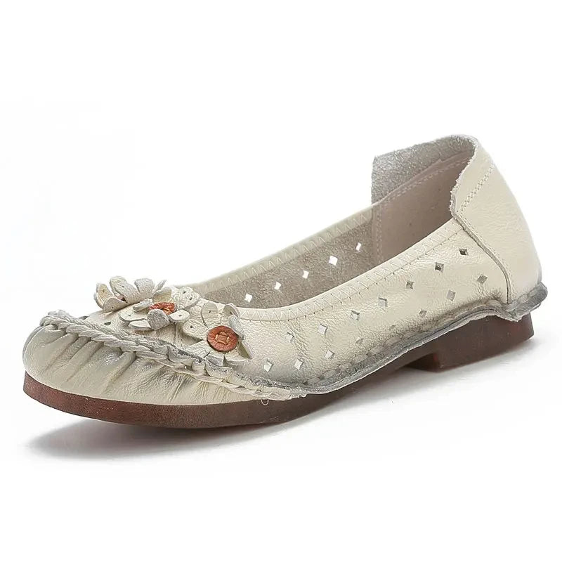 Women Genuine Leather Shoes Female Brand High Quality Comfort Flats Mom Casual Summer Shoes 2023 Fashion Oxford Flats