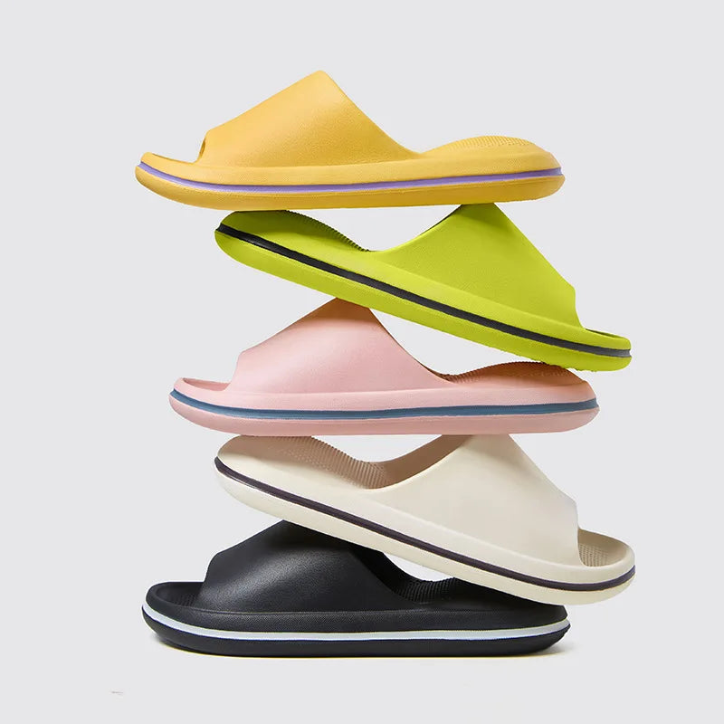 Non-slip Bathroom Slippers Women Summer EVA Ladies Shoes Solid Color Neutral Slipper 2024 Solid Color Flat Sandals New Pantuflas