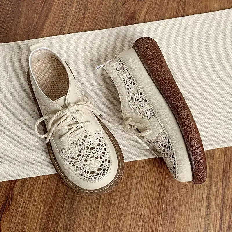 Casual Shoes Woman Flat Sneakers Women Shoes Ladies Platform Shoes 2023 Lace-up Women Flats Female Shoes Loafers Zapatos Mujer