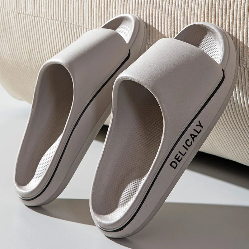 Super Soft Sole Thick Platform Bathroom Home Slippers Women EVA Indoor Slides Men Sandals Summer Non-slip Flip Flops Unisex