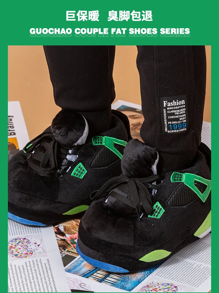 Unisex Winter Warm Home Slippers Women/Men One Size Sneakers Lady Indoor Cotton Shoes Woman House Floor Sliders Ladies Slippers