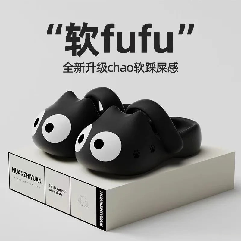 Cartoon Catie Slippers for Women Summer New Version Clogs Thick-Soled Stepping On Cloud Feeling Beach Sandals