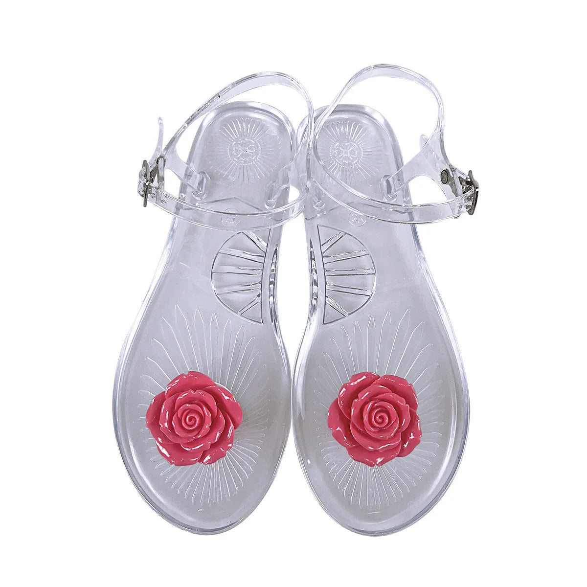 Women's Sandals Summer Hot Selling Shoes Woman 2024 Trend Flat Fashion Sweet Camellia Fruit Soft Bottomo Jelly Sandals