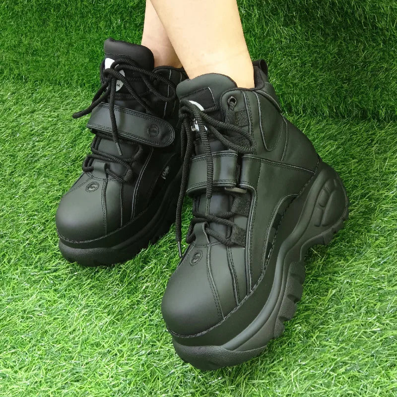 Fashion Women High-top Sneakers Retro Height-increasing Punk Casual Woman Shoes Tennis White Non-slip Comfortable Street Sneaker