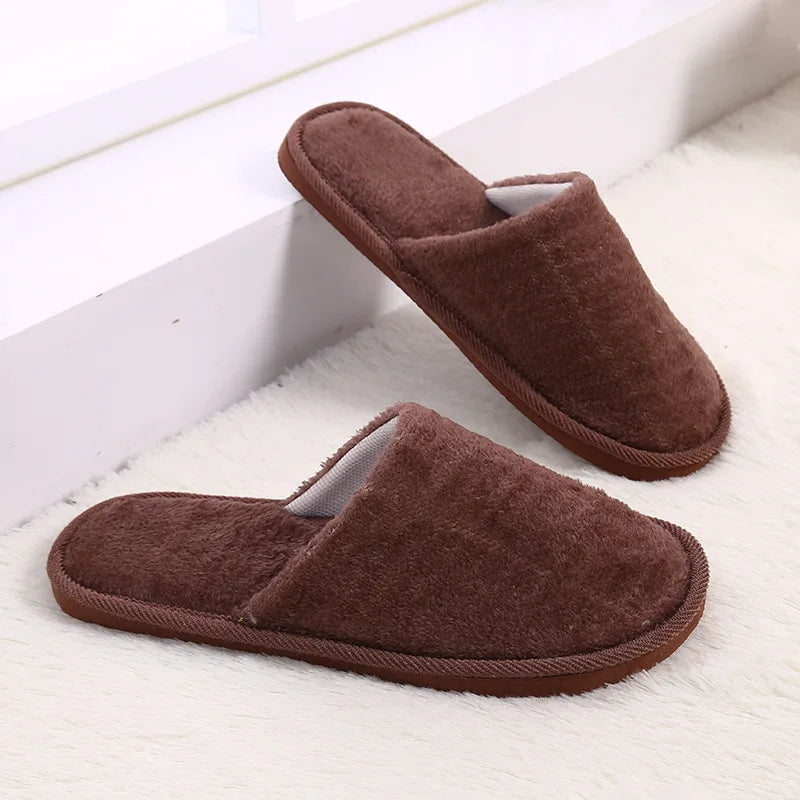 Women Indoor Slippers Thicken Warm Plush Home Shoes Autumn Winter Shoes House Flat Floor Slipper Soft Silent Slides for Bedroom