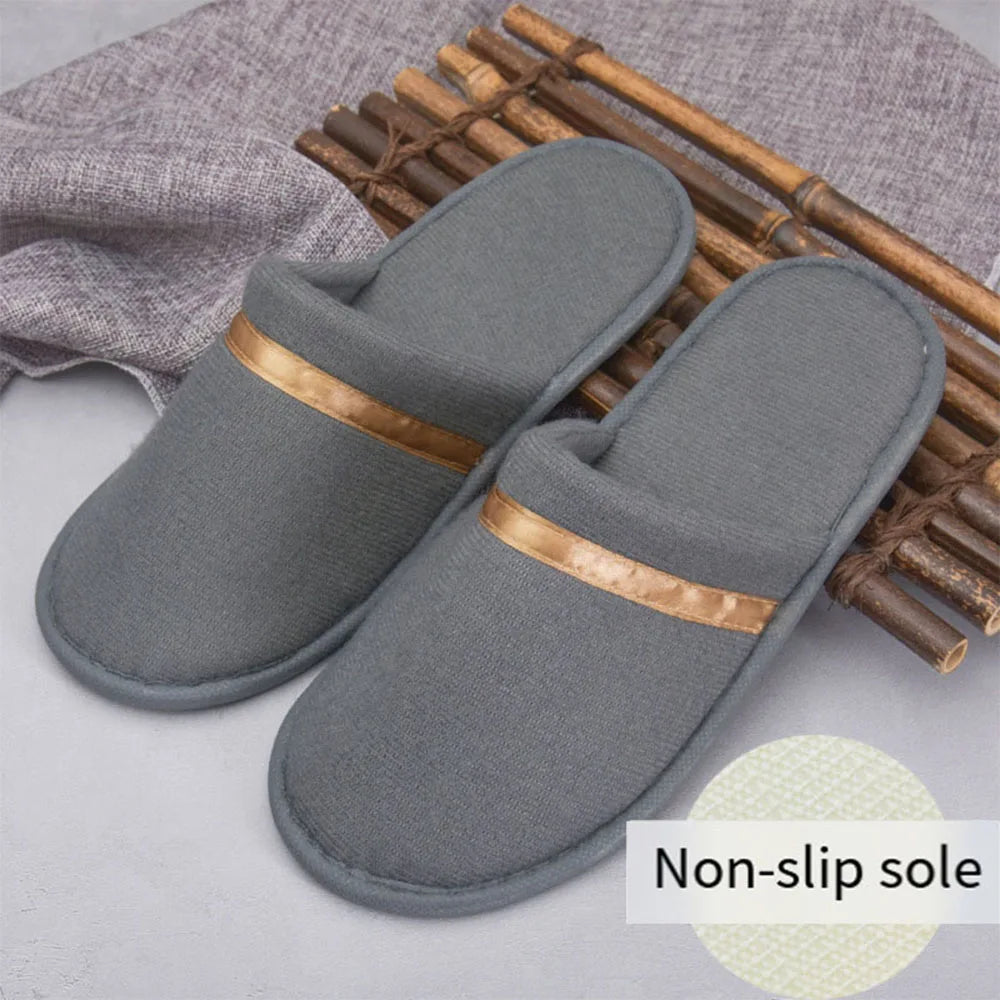 Coral Fleece Cheap Hotel Slippers Travel SPA Slipper Non-slip Soft Home Guest Shoes All-inclusive Slippers Solid Color Slippers