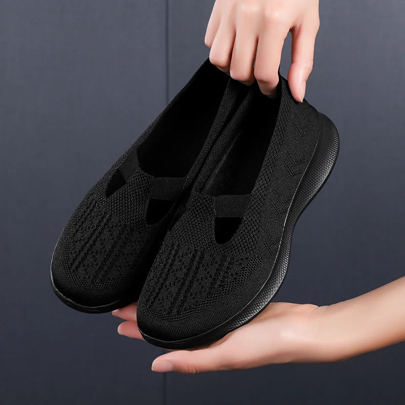 Summer Comfort Casual Women's Shoes Fashion Soft Sole Breathable Hollow Out Flat Shoes for Women Outdoor Tennis Zapatos De Mujer