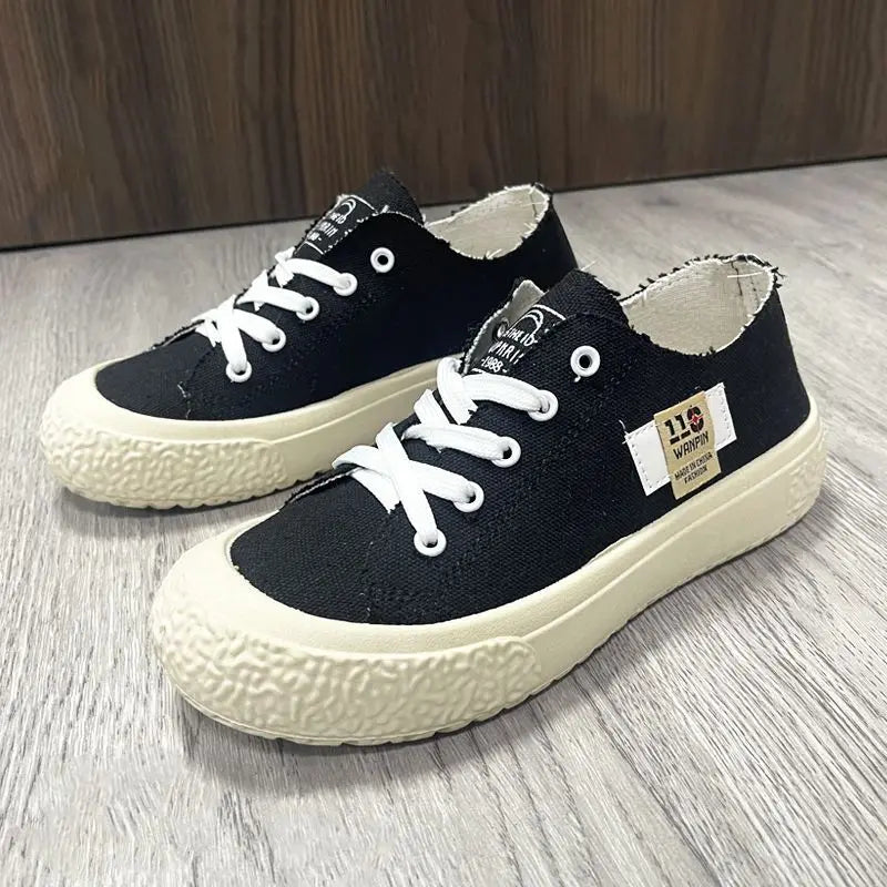 Platform Canvas Shoes, Schoolchildren, Soft Soles, Women's Shoes, Fashion, Slip-On Sneakers, Casual Shoes