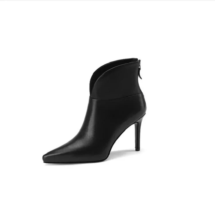 Fall Shoes Women Genuine Leather Pointed Toe Ankle Boots Super High Heel Women Shoes Elegant Thin Heels 2021 Fashion Women Shoes