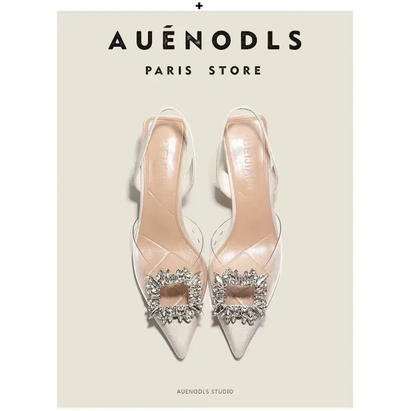 Women's High Heels Pumps Spring Summer Autumn Fashion New Sexy Banquet Comfortable Crystal Transparent Solid Color Pointed Toe